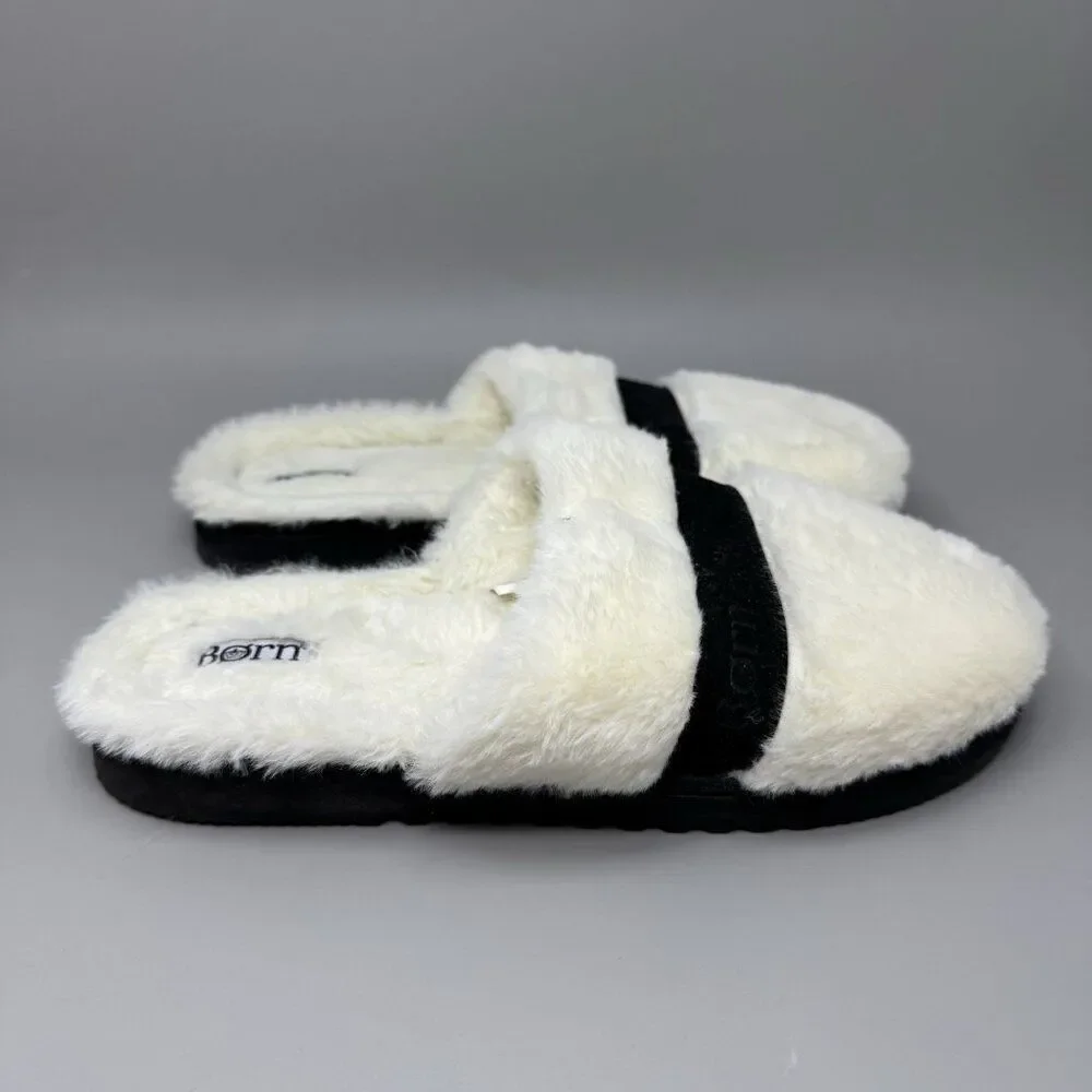 Born Men’s  Slipper Faux Shearling Lining White Men Size Large (9-10)